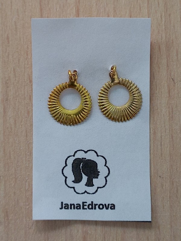 Zlaté naušnice Sunburst  pro panenky Barbie 