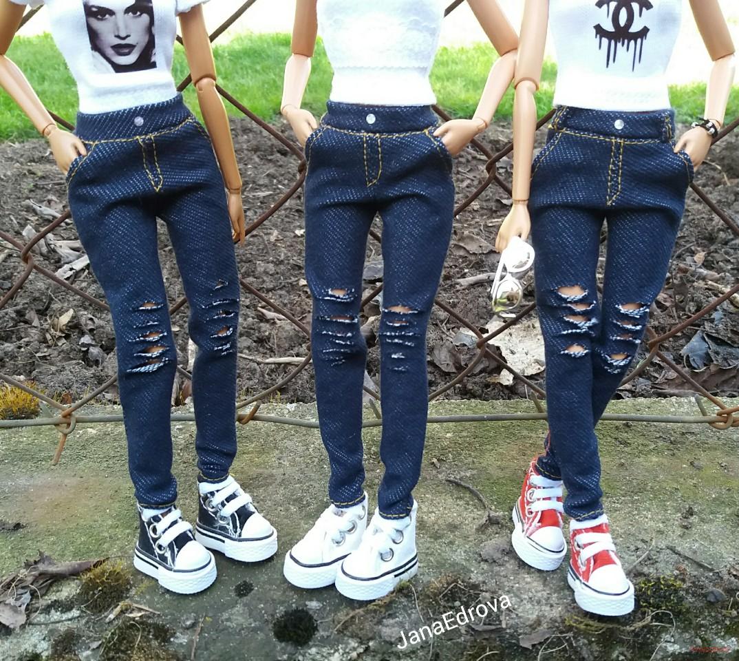 Roztrhané džíny pro panenky Barbie