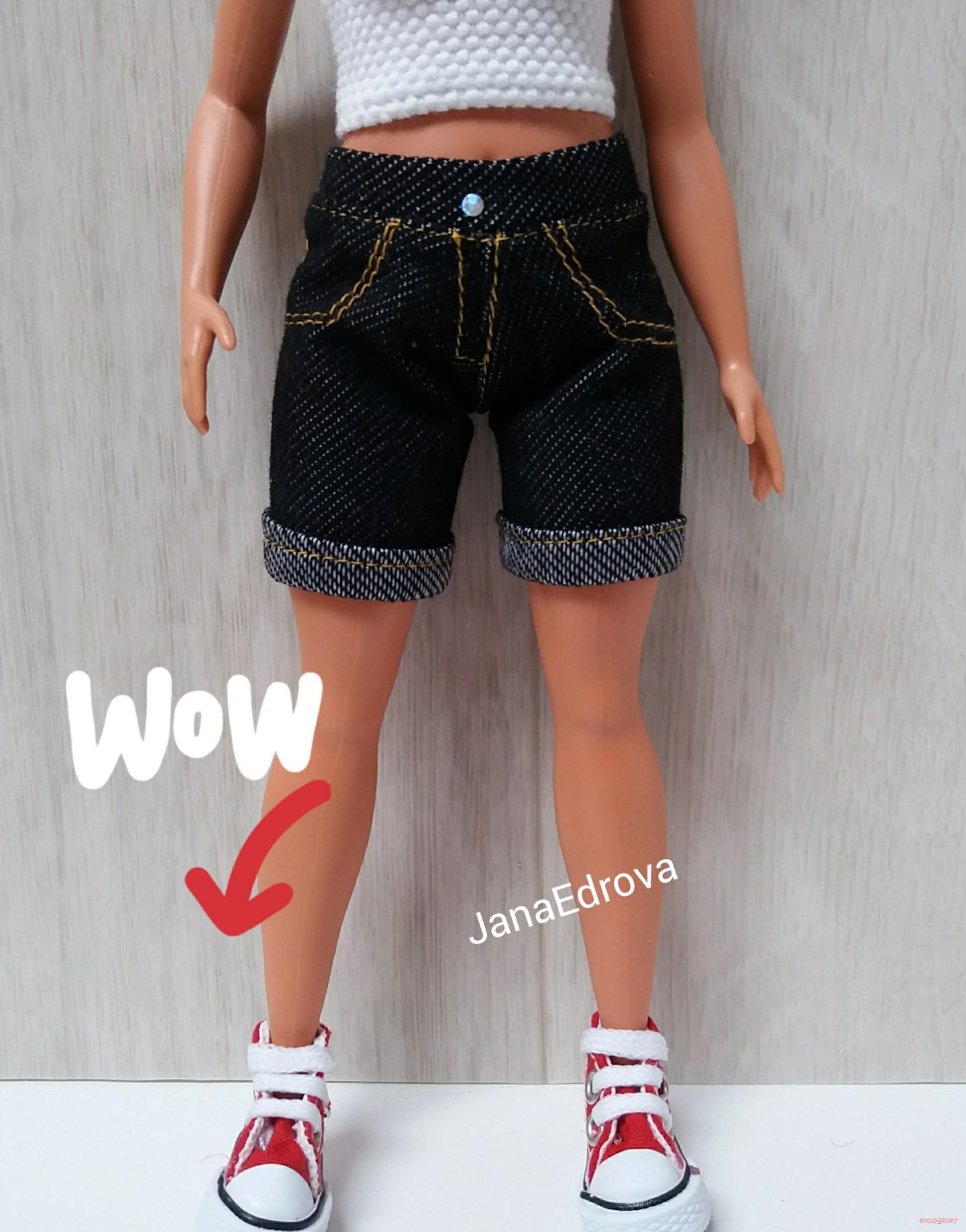 Džínové kraťasy pro XL Barbie , curvy, s křivkami