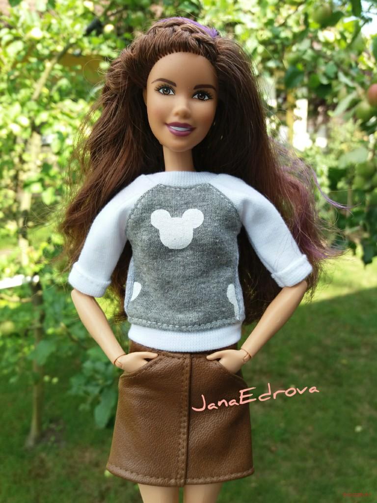 Tričko pro Barbie s raglánovým rukávem a motivem Myšáka