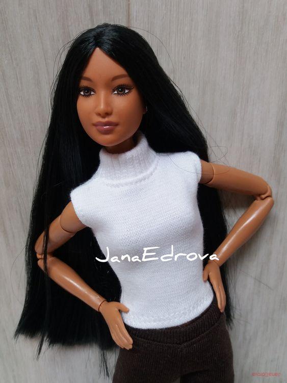 ​Upletový rolák bez rukávů pro panenky Barbie