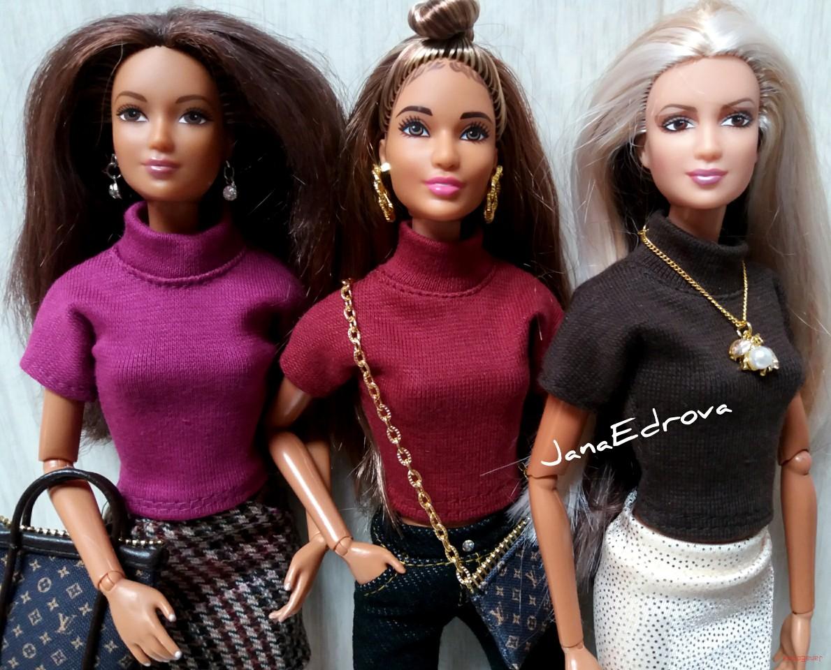 ​Stylový úpletový roláček pro panenky Barbie (vícero barev)
