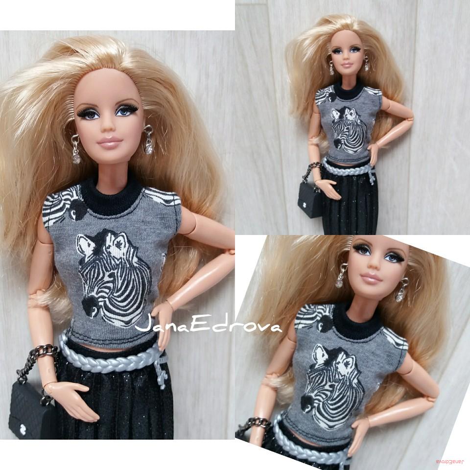 TRIČKO ZEBRA pro panenky Barbie 