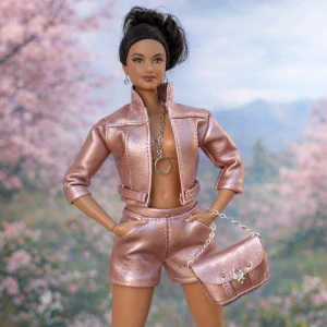 Koženková bundička z eko kůže pro Barbie