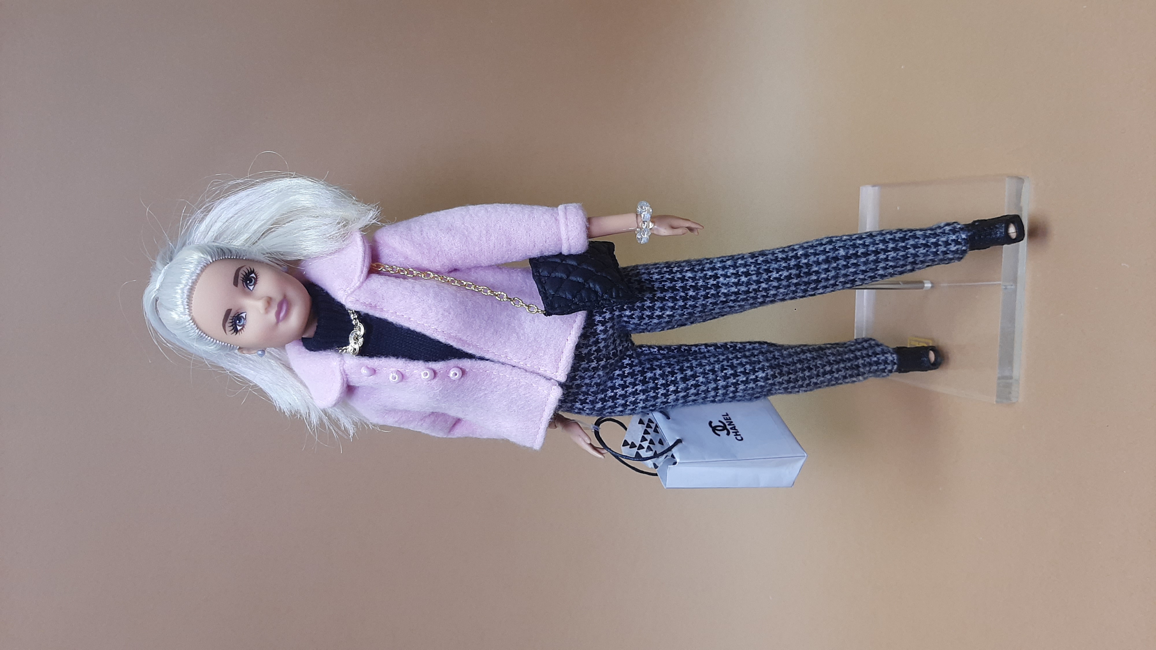 Flísový růžový kabátek pro panenky Barbie 