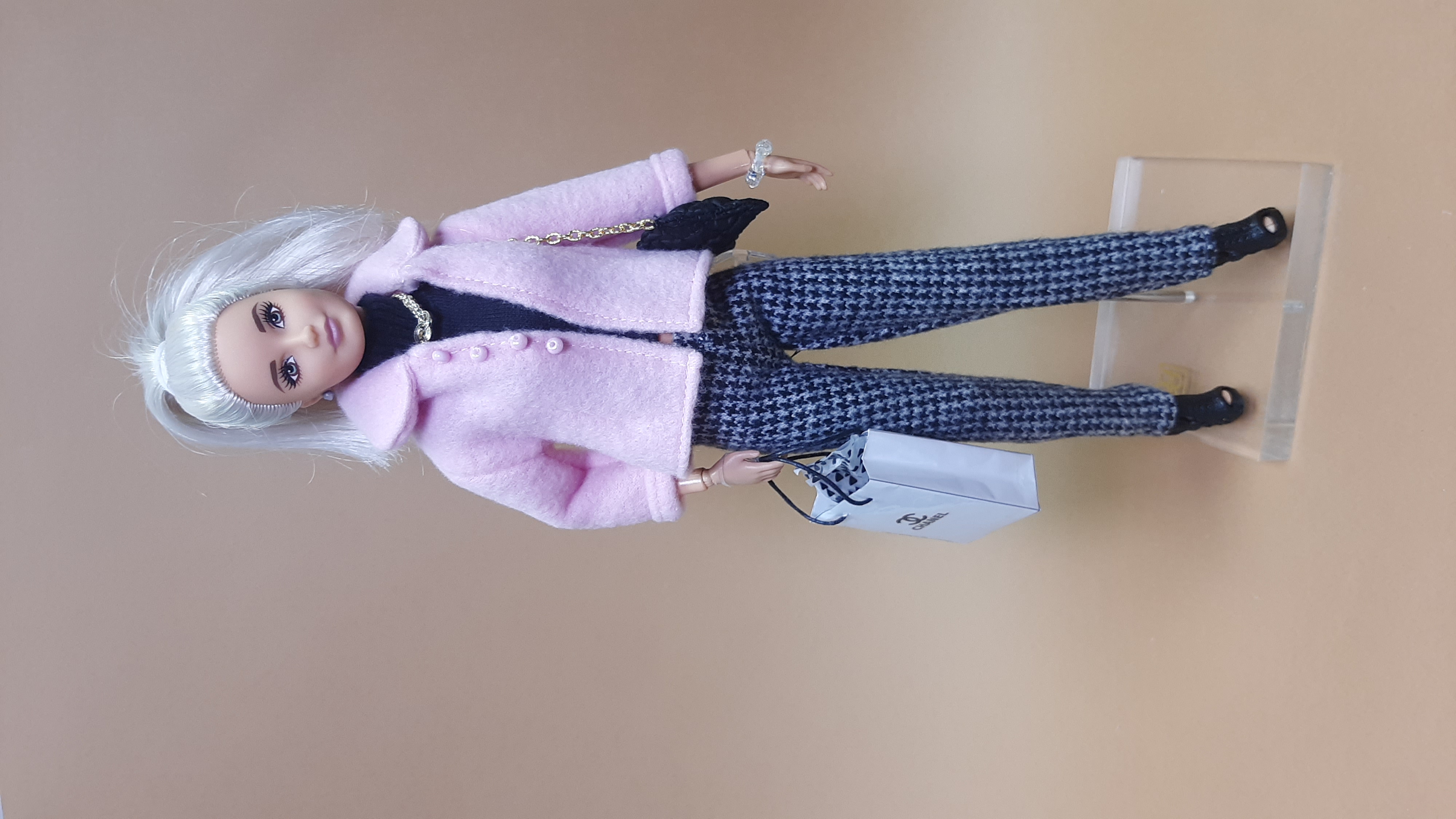 Flísový růžový kabátek pro panenky Barbie 