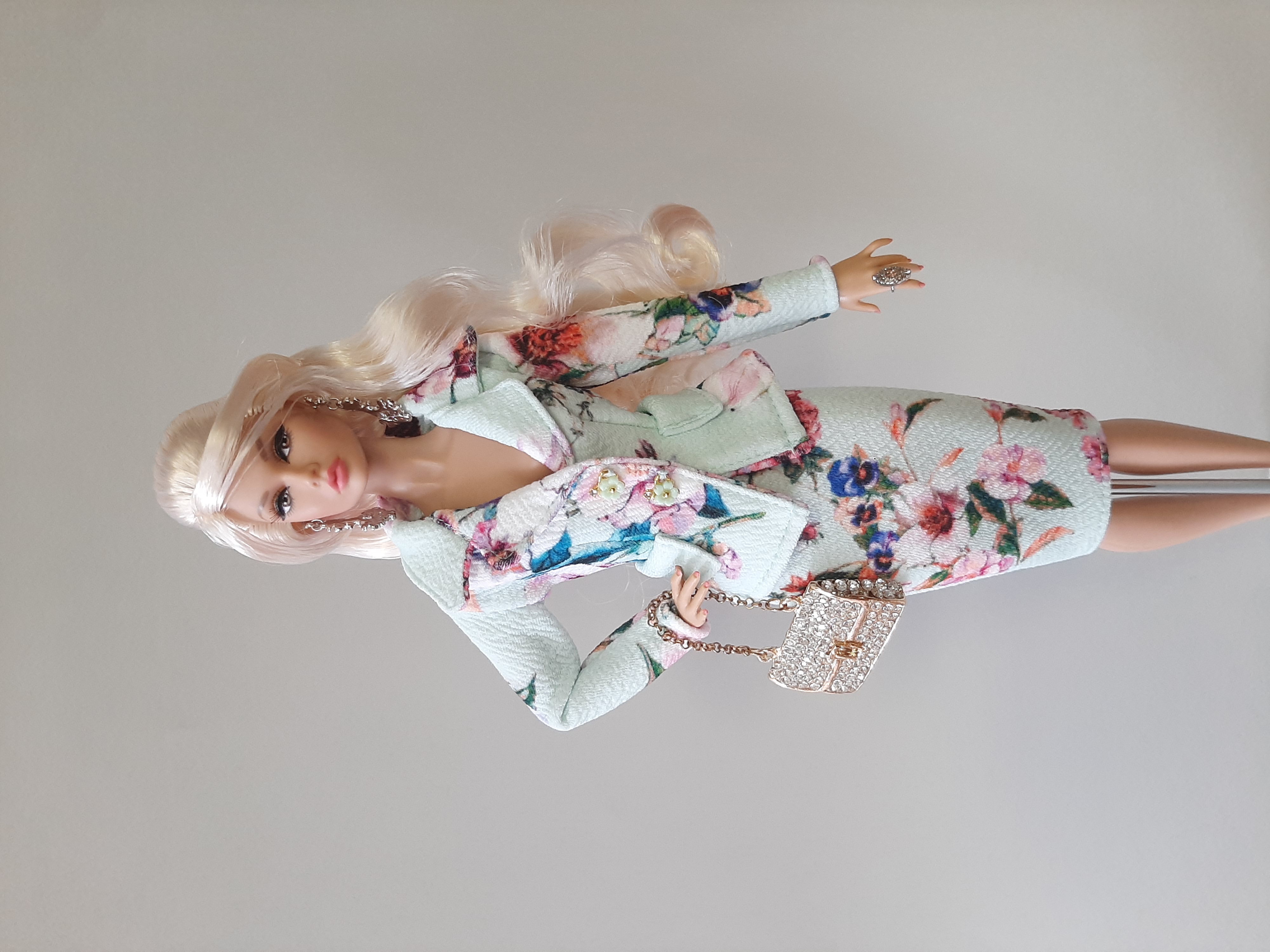 Elegant suit -  ( JACKET + SKIRT)  for 30 cm , 1/6 dolls , by JanaEdrova