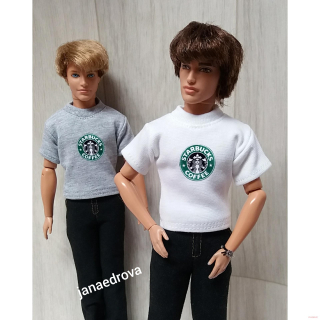 Stylové tričko Starbucks pro panáčky typu Ken