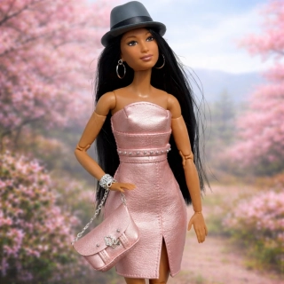 Koženkové šatičky pro Barbie