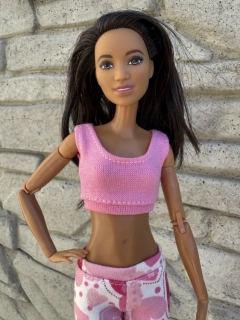 RŮŽOVÝ SPORTOVNÍ TOP  pro panenky Barbie